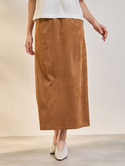 ストレッチフェイクスウェードナロースカート
