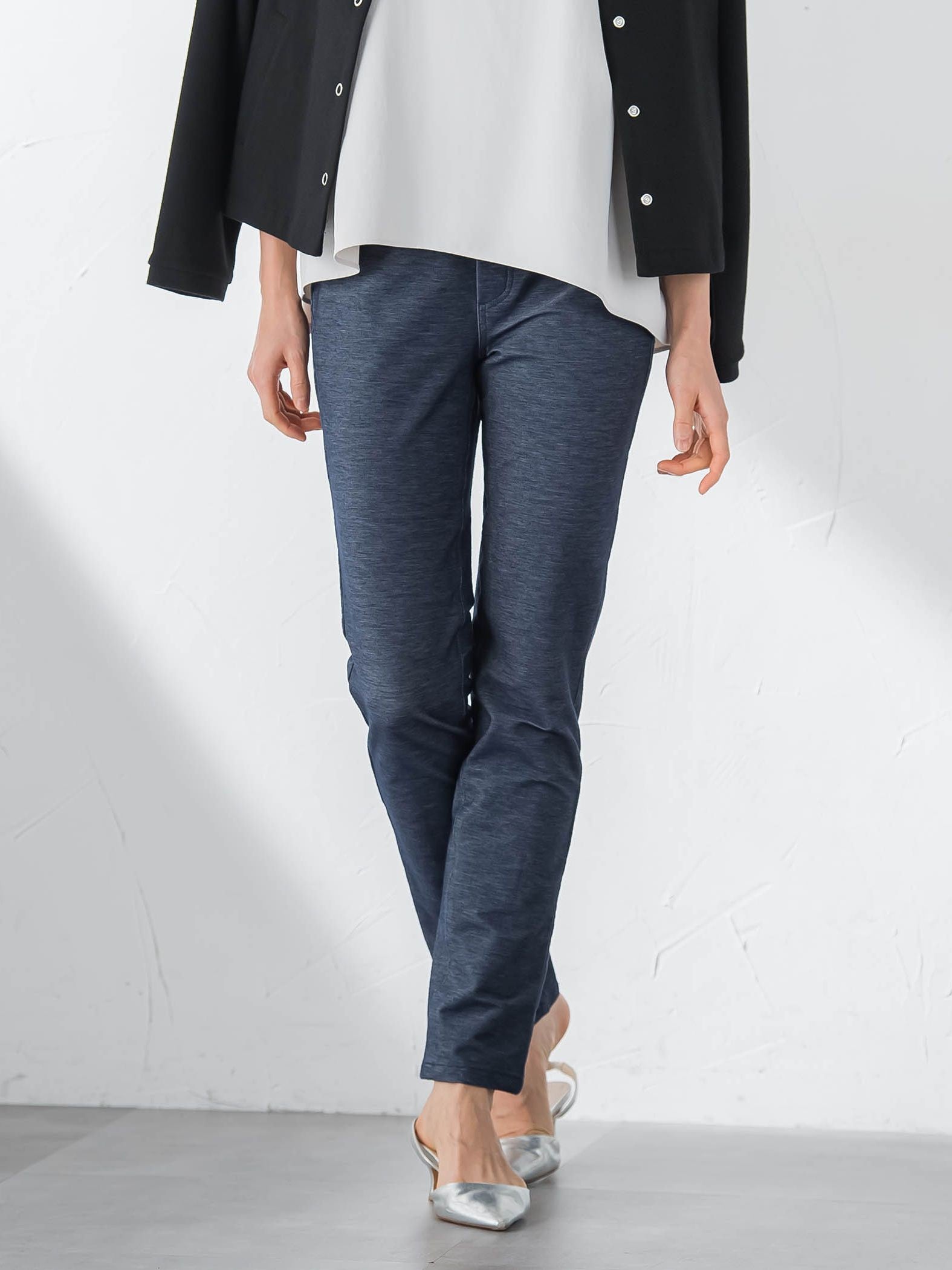 【WEB限定】名品デニムジャージライトパンツ≪ストレッチ/11号あり≫