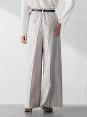 クラシックポリリネンヘリンボンパンツ