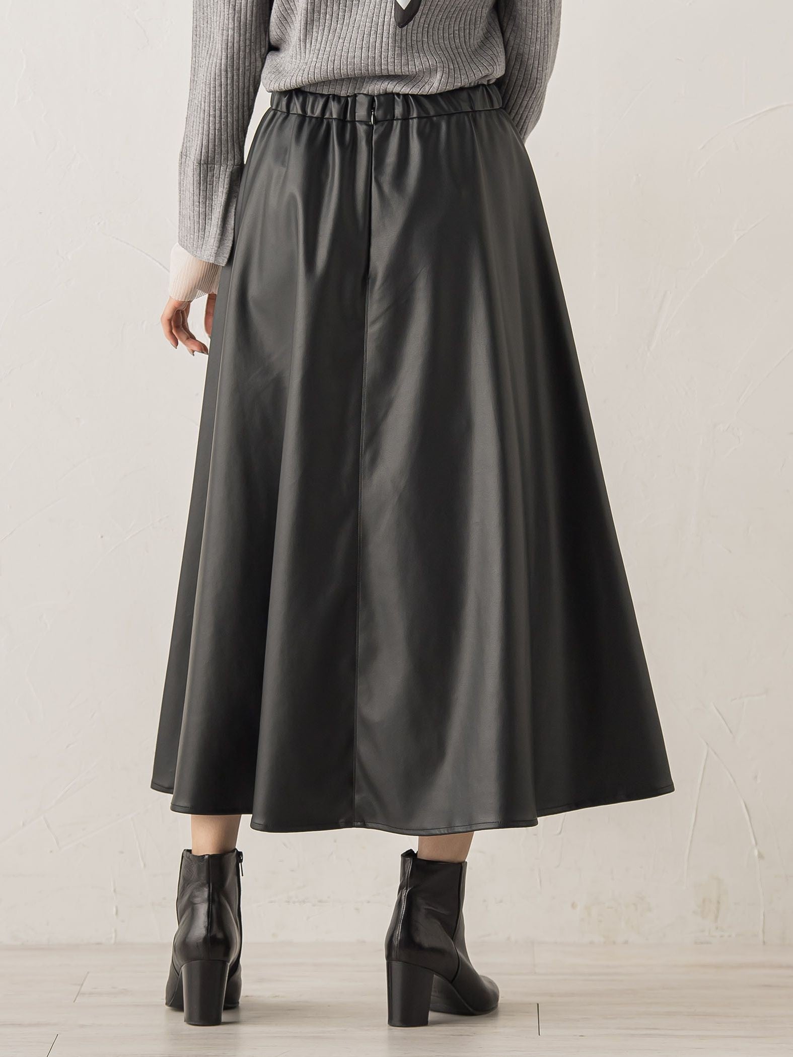 レザーライクスカート≪洗濯機で洗える≫