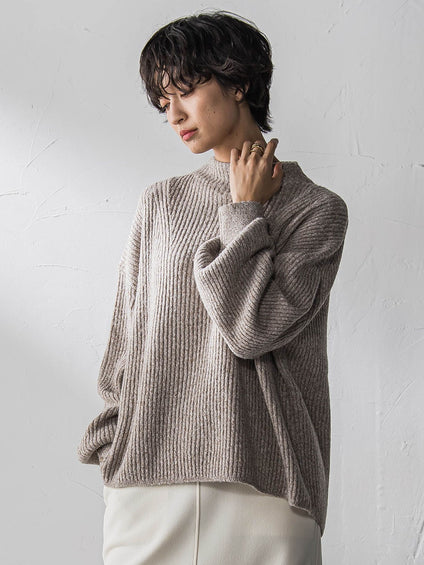 ラメリブボトルネックニット≪手洗い可能≫