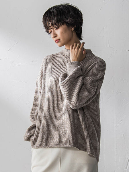 ラメリブボトルネックニット≪手洗い可能≫