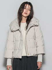 袖口リブシームレスダウンジャケット