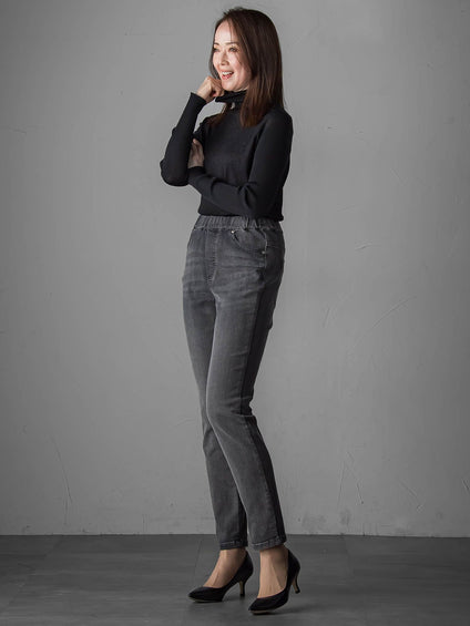 ラメリブタートルニット