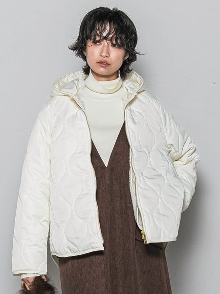 【WEB限定】4WAYキルティング×ボアブルゾン≪手洗い可能≫