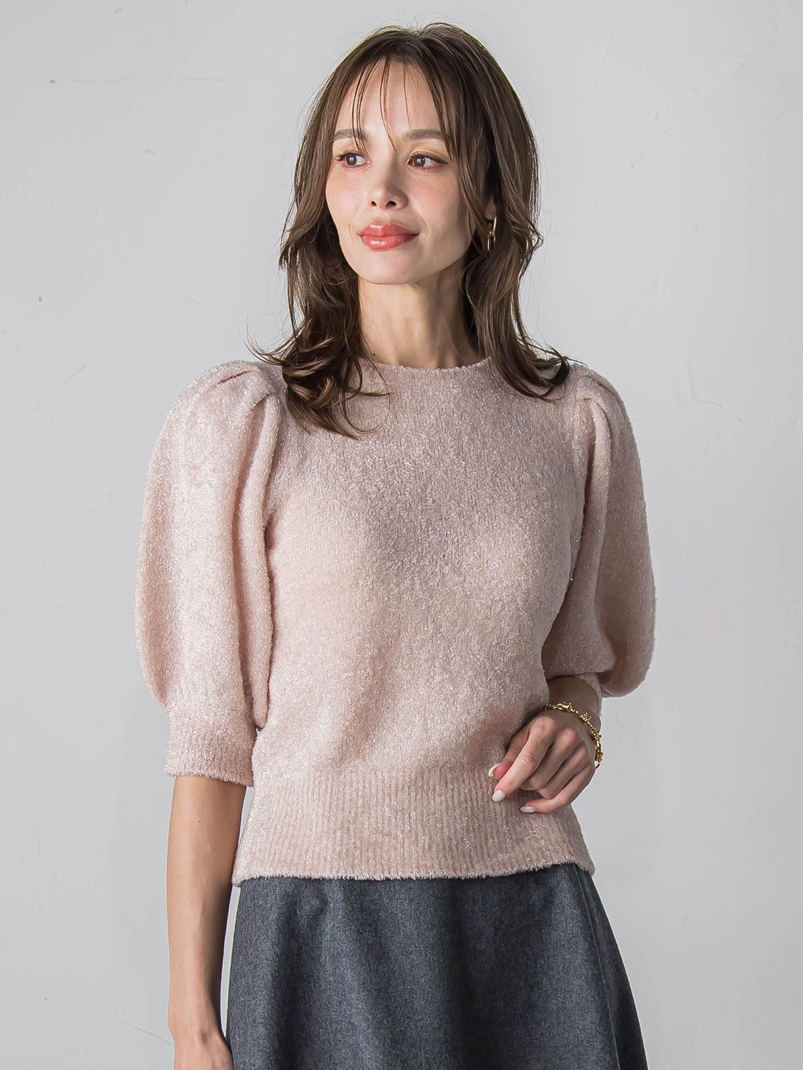 ラメシャギーニット≪手洗い可能≫