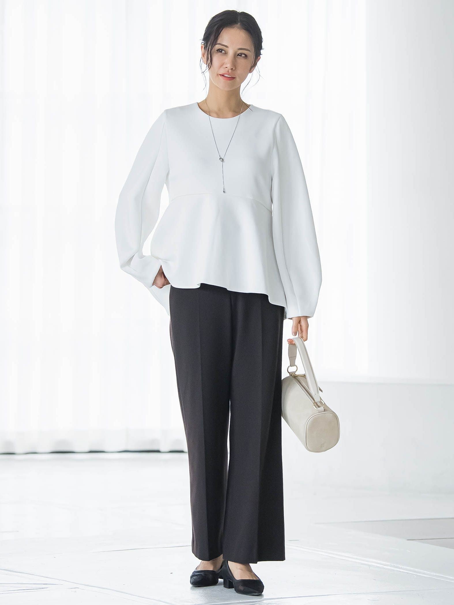 ペプラムシルエットプルオーバー≪洗える≫