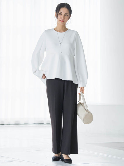 ペプラムシルエットプルオーバー≪洗える≫