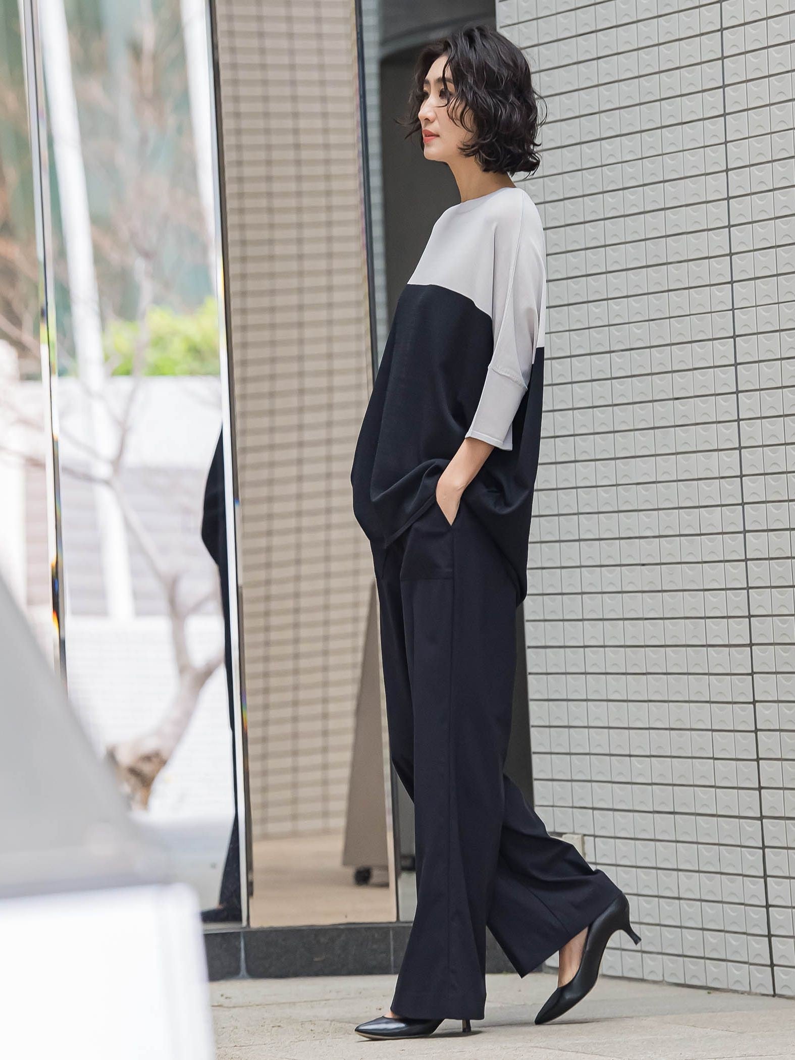 【WEB限定】ハイテンションワイドパンツ≪洗濯機で洗える≫