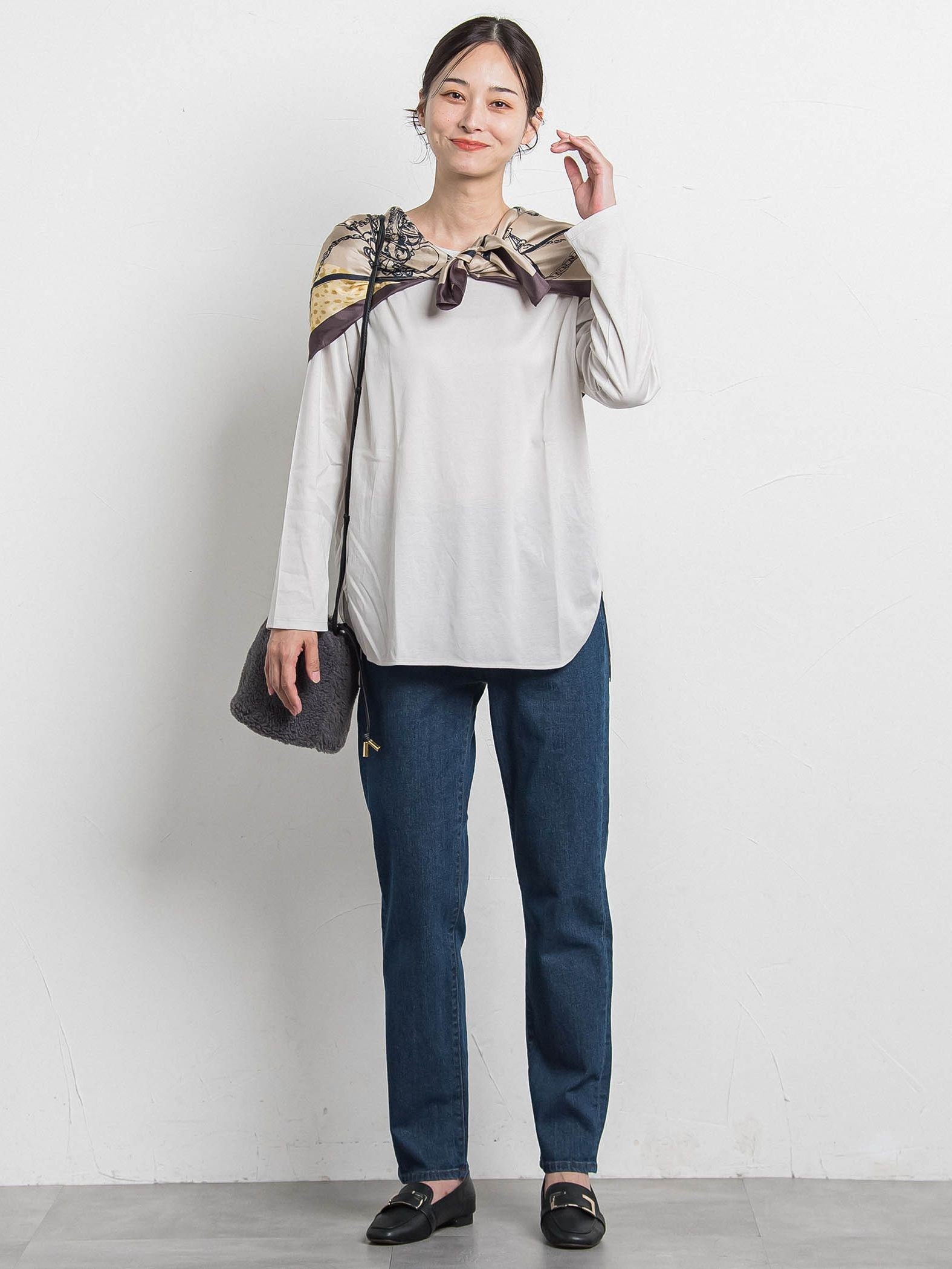 【WEB限定】接触冷感大人ロンT ≪洗える／汗じみ防止≫