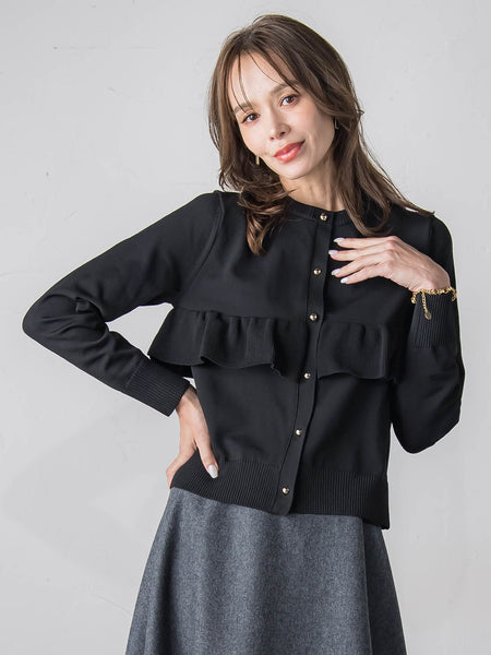 【WEB限定】フリルクルーカーディガン