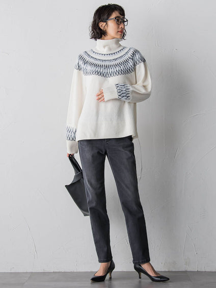 【大きいサイズ】フェアアイル柄ニット