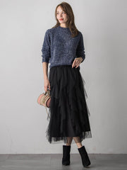 ラッフルチュールスカート≪洗濯機で洗える≫
