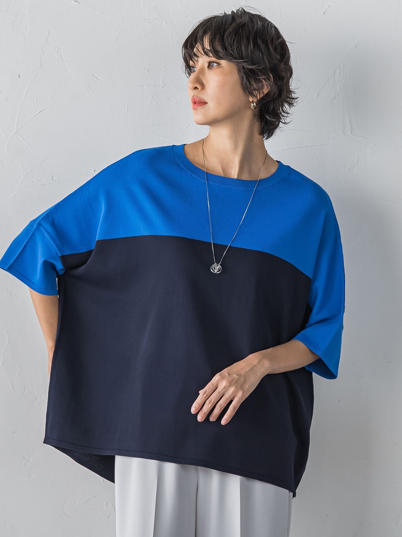 【WEB限定】”涼感”バイカラーニット