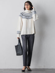 【大きいサイズ】フェアアイル柄ニット