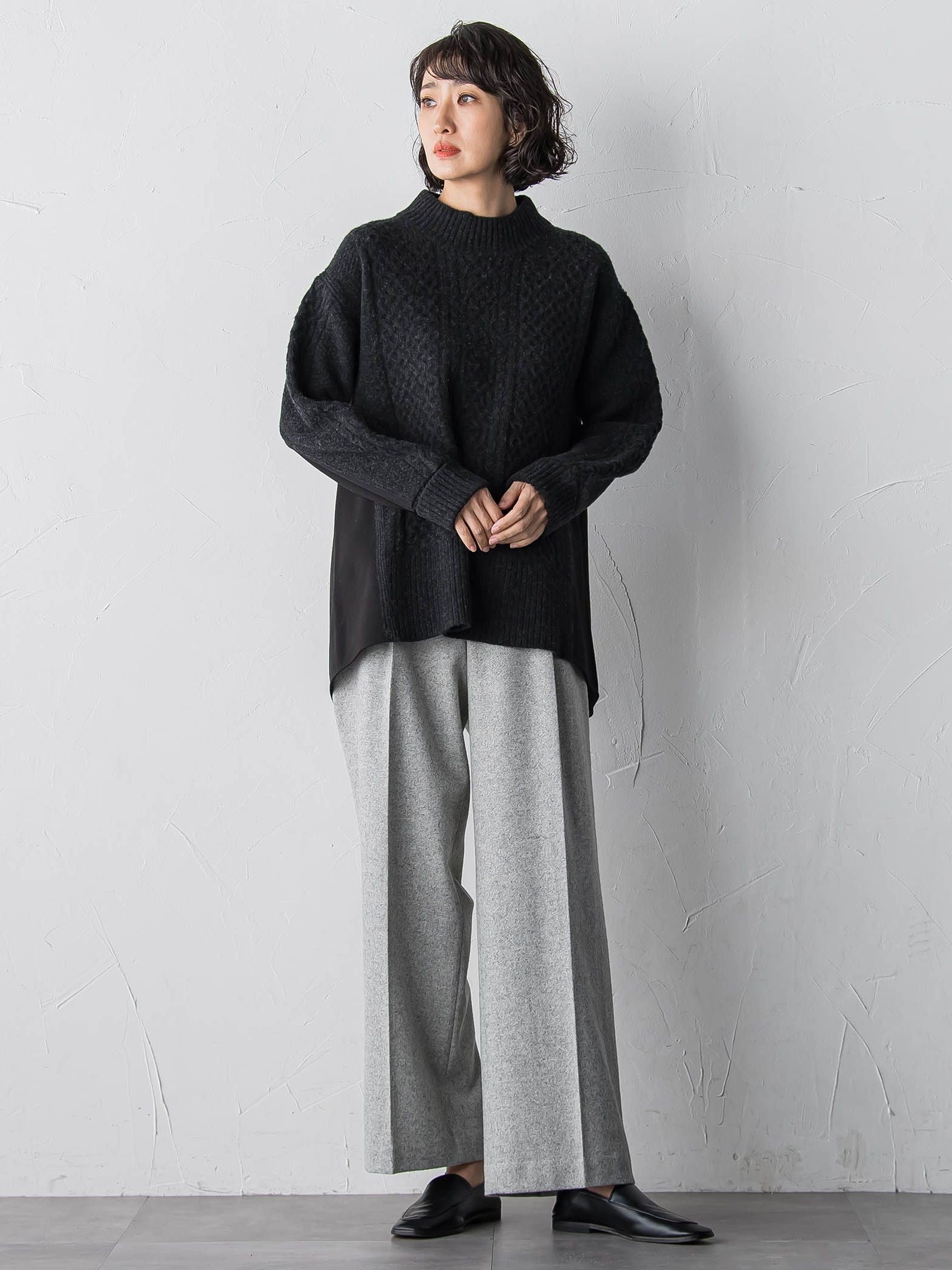 【大きいサイズ】ウールラメシャンブレーパンツ