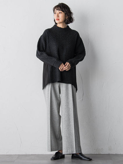 【大きいサイズ】ウールラメシャンブレーパンツ