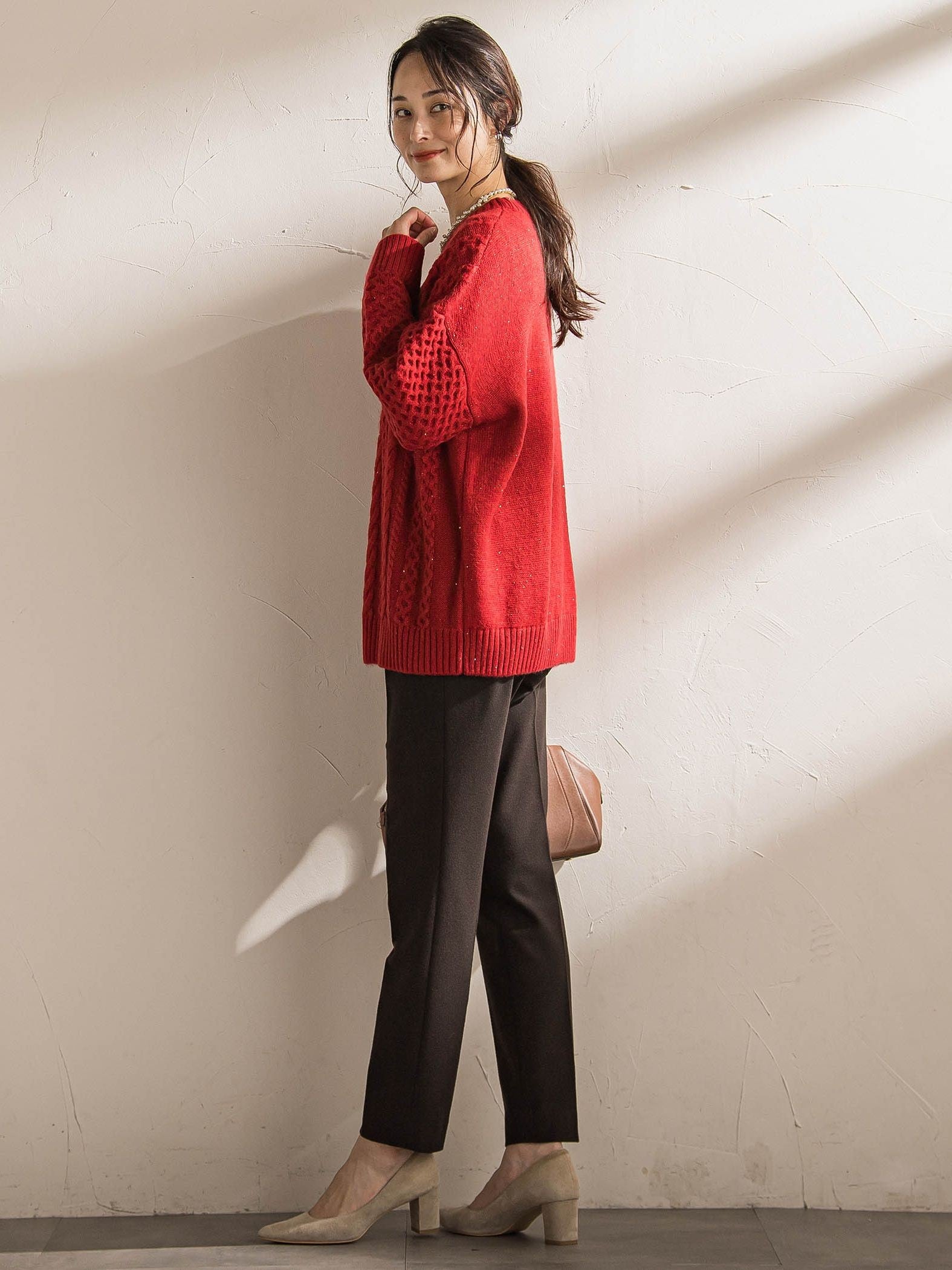 両面起毛テーパードパンツ≪WEB限定13号/洗える/セットアップ対応≫