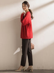 両面起毛テーパードパンツ≪WEB限定13号/洗える/セットアップ対応≫