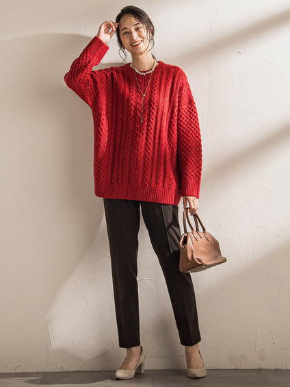 両面起毛テーパードパンツ≪WEB限定13号/洗える/セットアップ対応≫