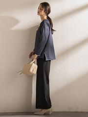 【WEB限定】裏毛布クルーネックプルオーバー≪毛玉防止・ストレッチ≫