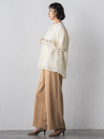 【大きいサイズ】【受注会限定】トリアセチノワイドパンツ