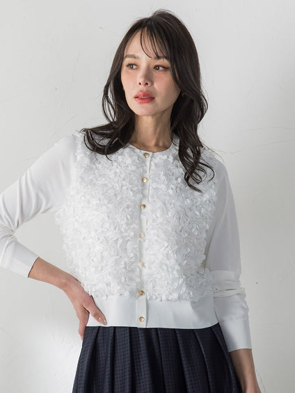 フラワーチュールドッキングカーディガン