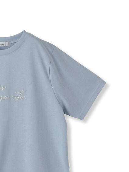 ハンドメッセージ刺繍ロゴTシャツ≪洗濯機で洗える≫