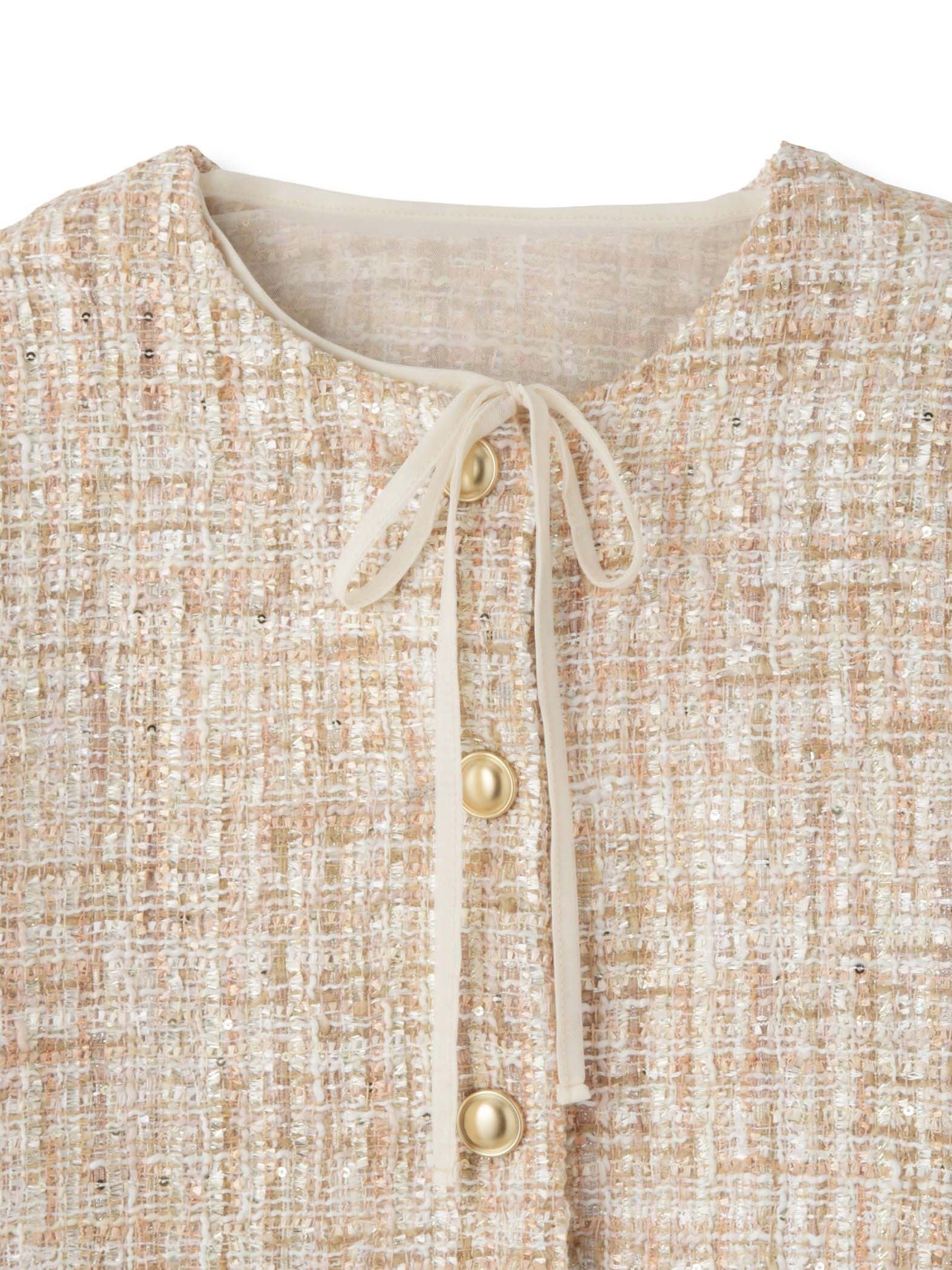 チュールレイヤーセットツィードジャケット