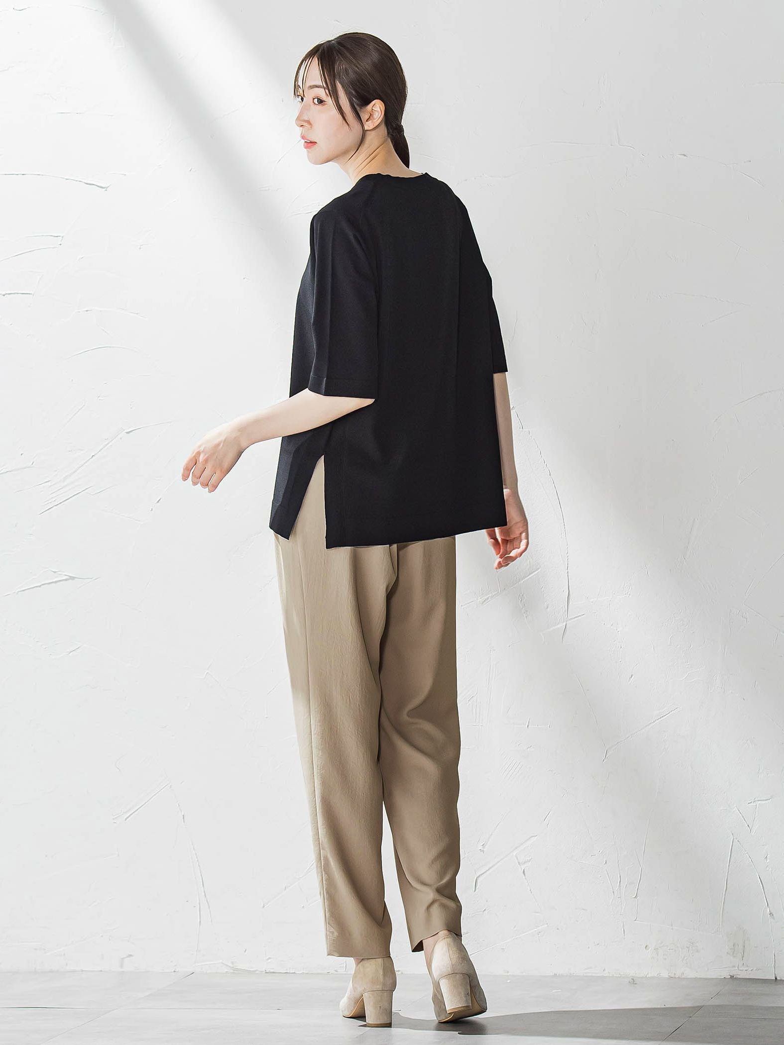 【大きいサイズ】キレリテーパードパンツ≪洗濯機で洗える≫