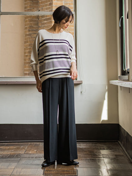 【WEB限定サイズあり】【洗えるニット】ECOCUWOOLドルマンニットプルオーバー≪シワになりにくい≫