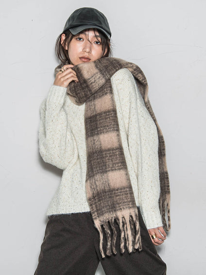 ブークレチェックストール