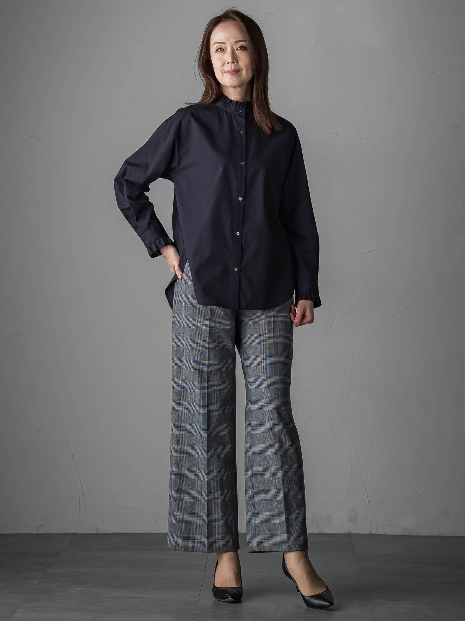 【大きいサイズ】ネックフリルブラウス