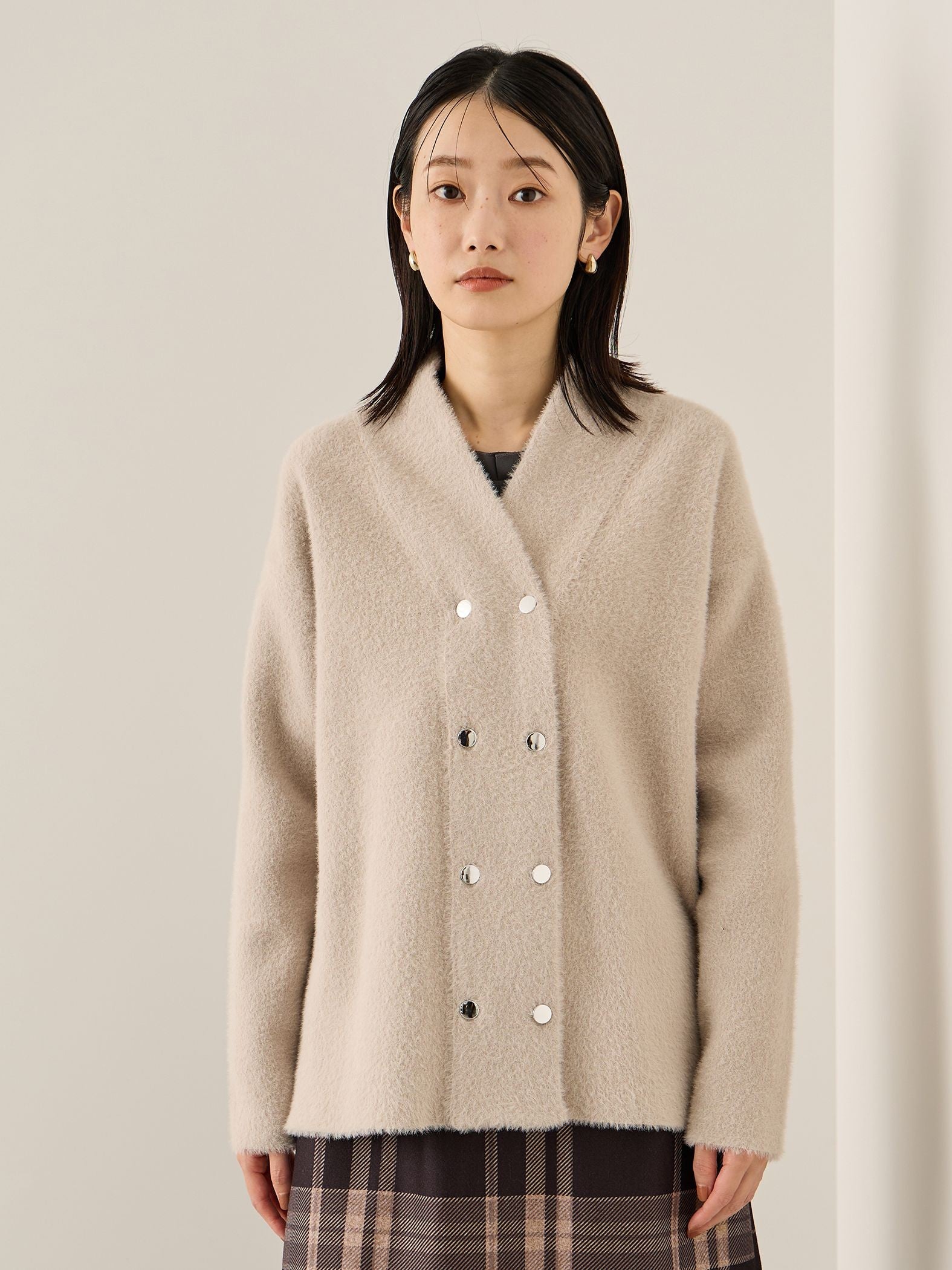 フェレットタッチWニットジャケット≪手洗い可能≫