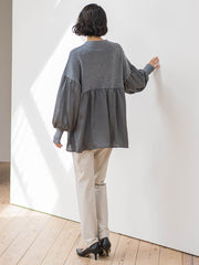 【WEB限定】”1枚でサマになる”とろみサテンふんわりニット