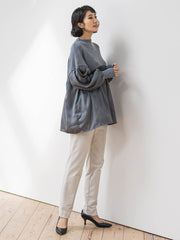 【WEB限定】”1枚でサマになる”とろみサテンふんわりニット