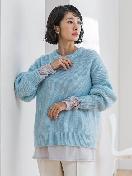 【大きいサイズ】モヘヤスパンコールニット