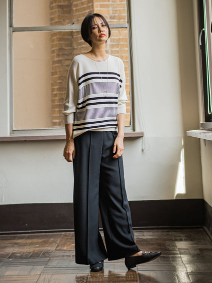 【WEB限定サイズあり】【洗えるニット】ECOCUWOOLドルマンニットプルオーバー≪シワになりにくい≫