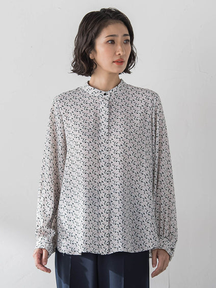 【大きいサイズ】ジオメトリック柄ブラウス