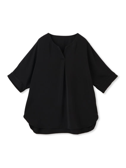 【WEB限定】ひんやりきれいキーネックブラウス≪セットアップ対応/洗濯機で洗える≫