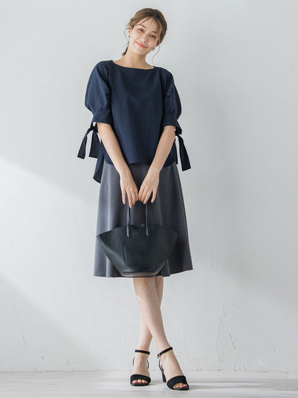 【New Design】美シルエットフレアスカート≪洗濯機で洗える≫