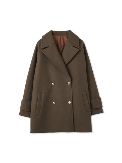 ウール調ジャージーオーバーサイズコート