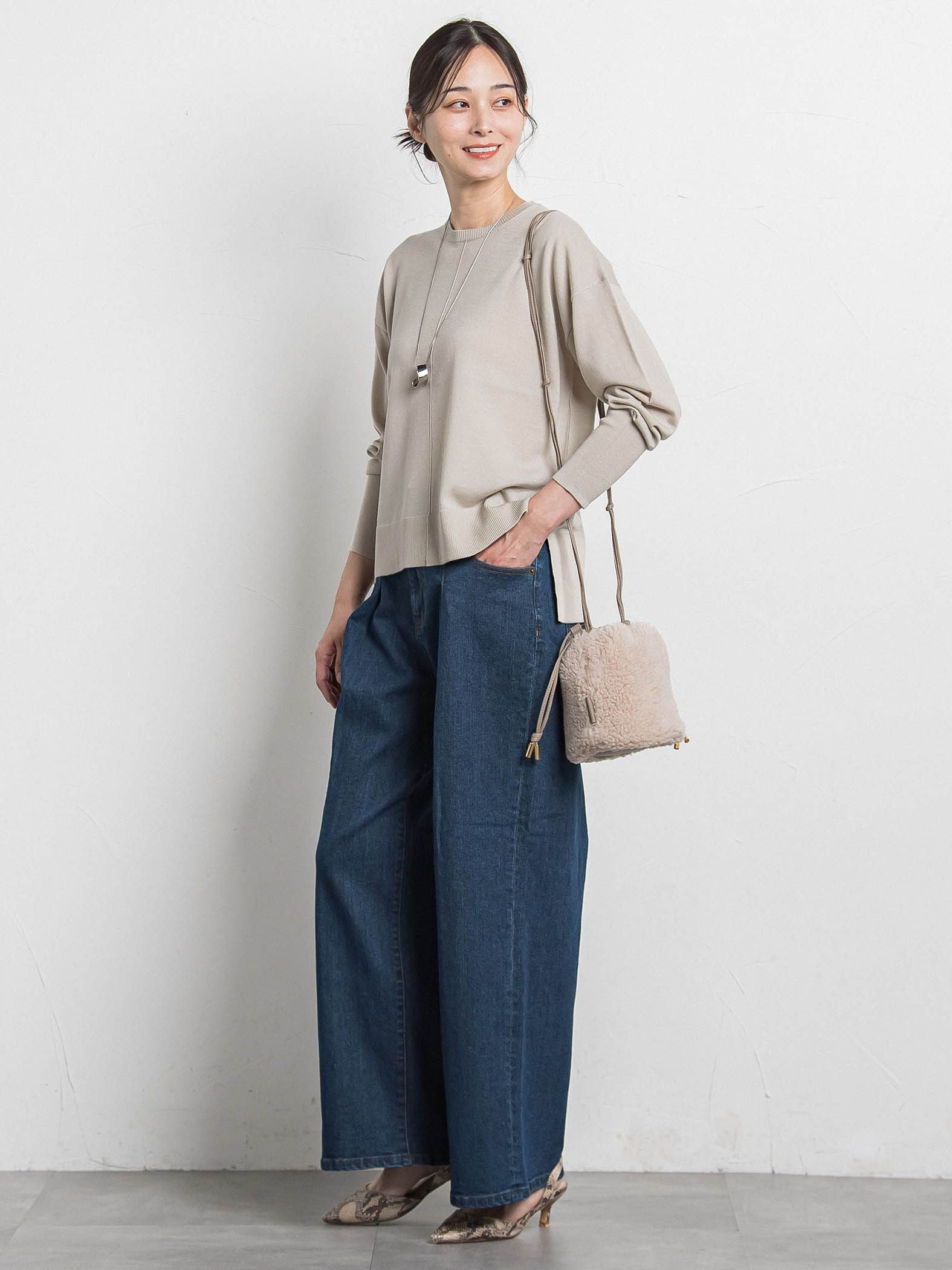 【WEB限定】【VIOLAd'ORO】ボア巾着ミニバッグ　ELMO / V-8925