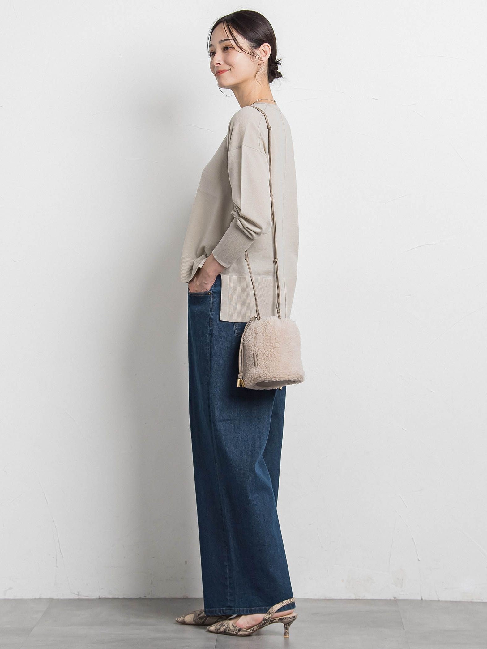 【WEB限定】【VIOLAd'ORO】ボア巾着ミニバッグ　ELMO / V-8925