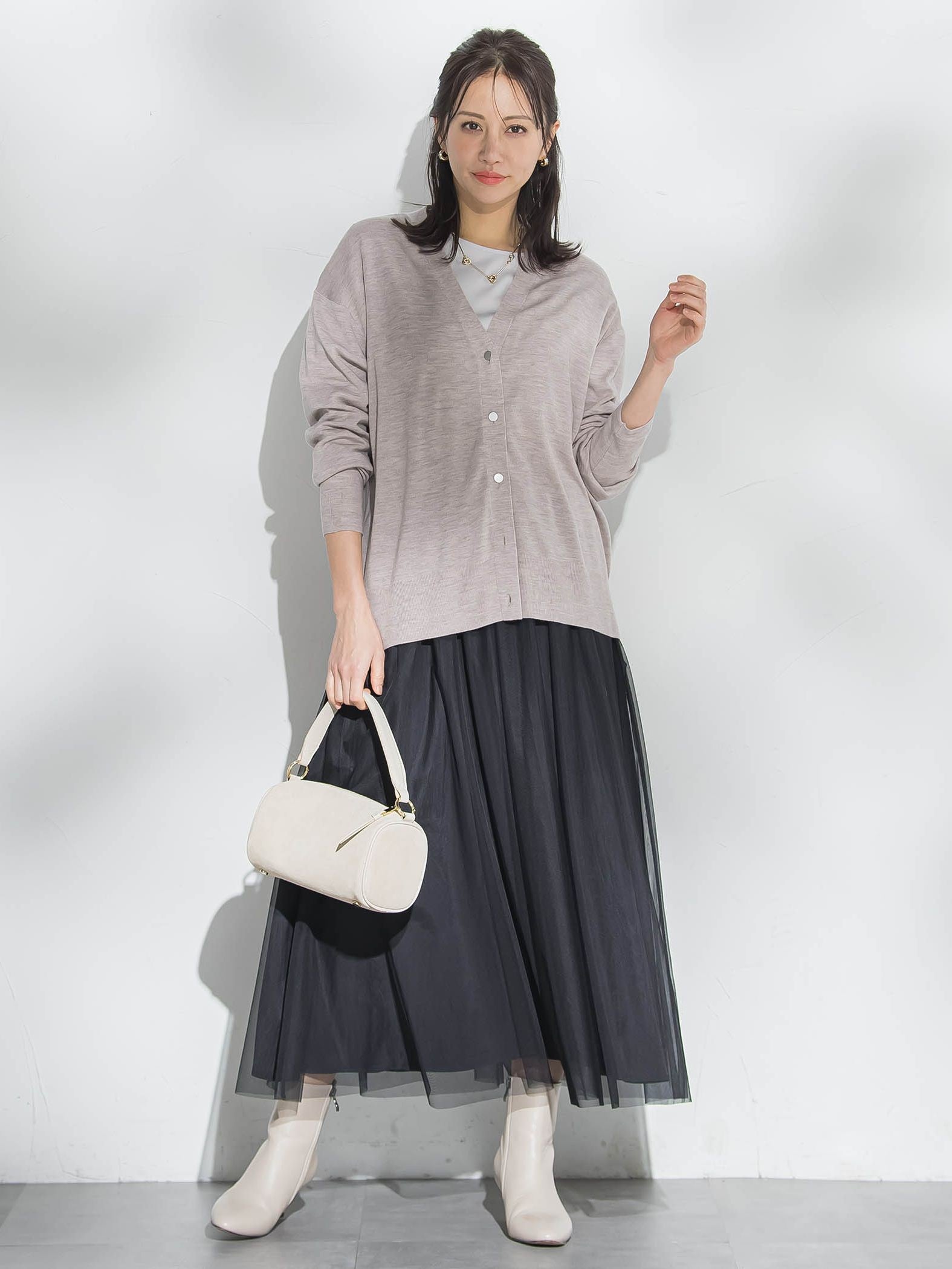 【Brisbane】 Vネックカーディガン≪洗える≫