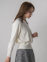 アシメパールビジューニット