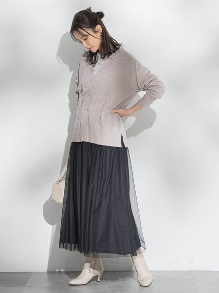 【Brisbane】 Vネックカーディガン≪洗える≫