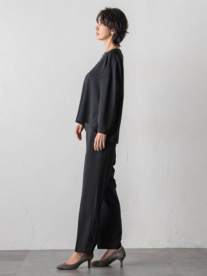 ハイストレッチカルゼストレートパンツ