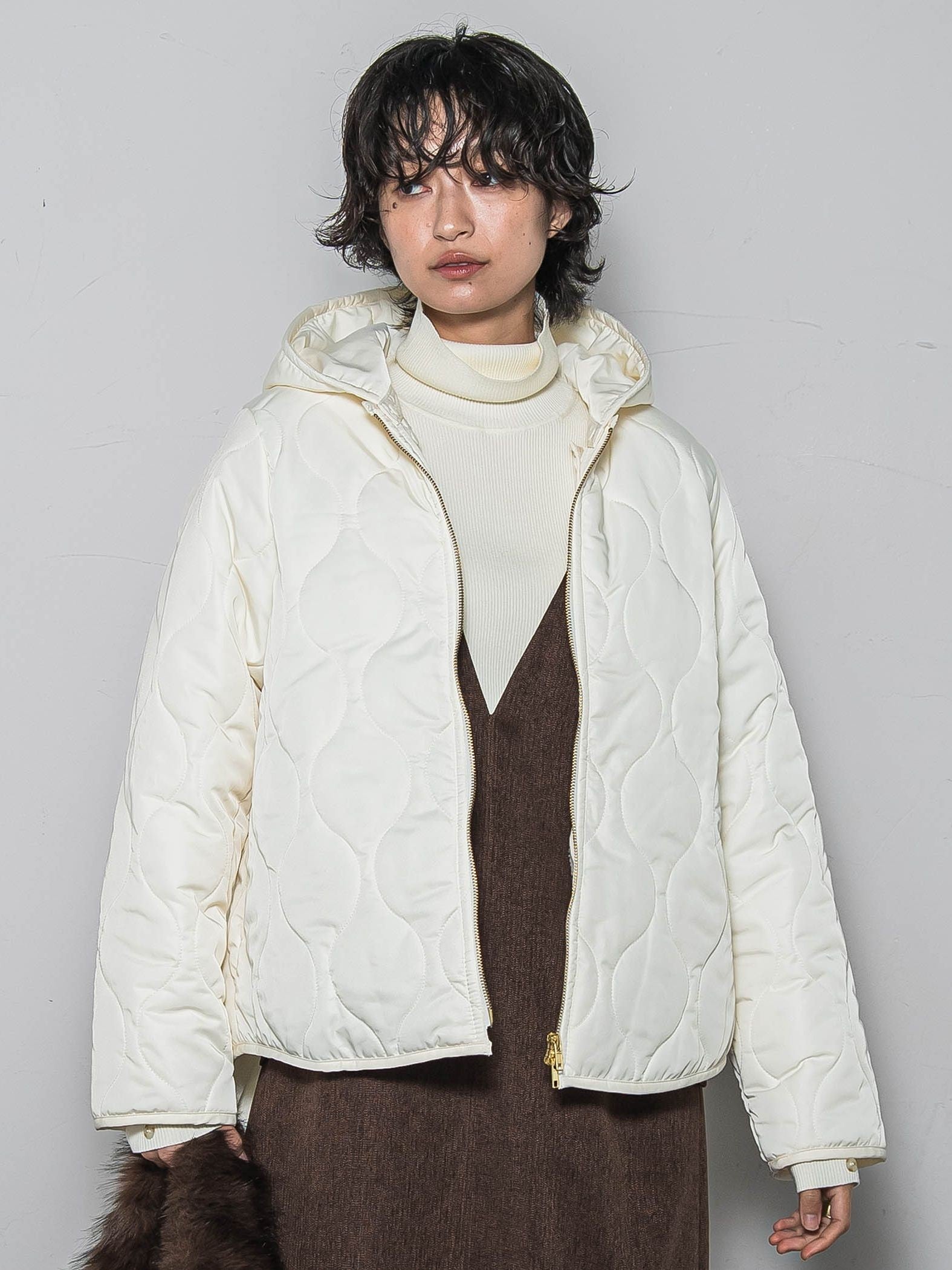 【WEB限定】4WAYキルティング×ボアブルゾン≪手洗い可能≫