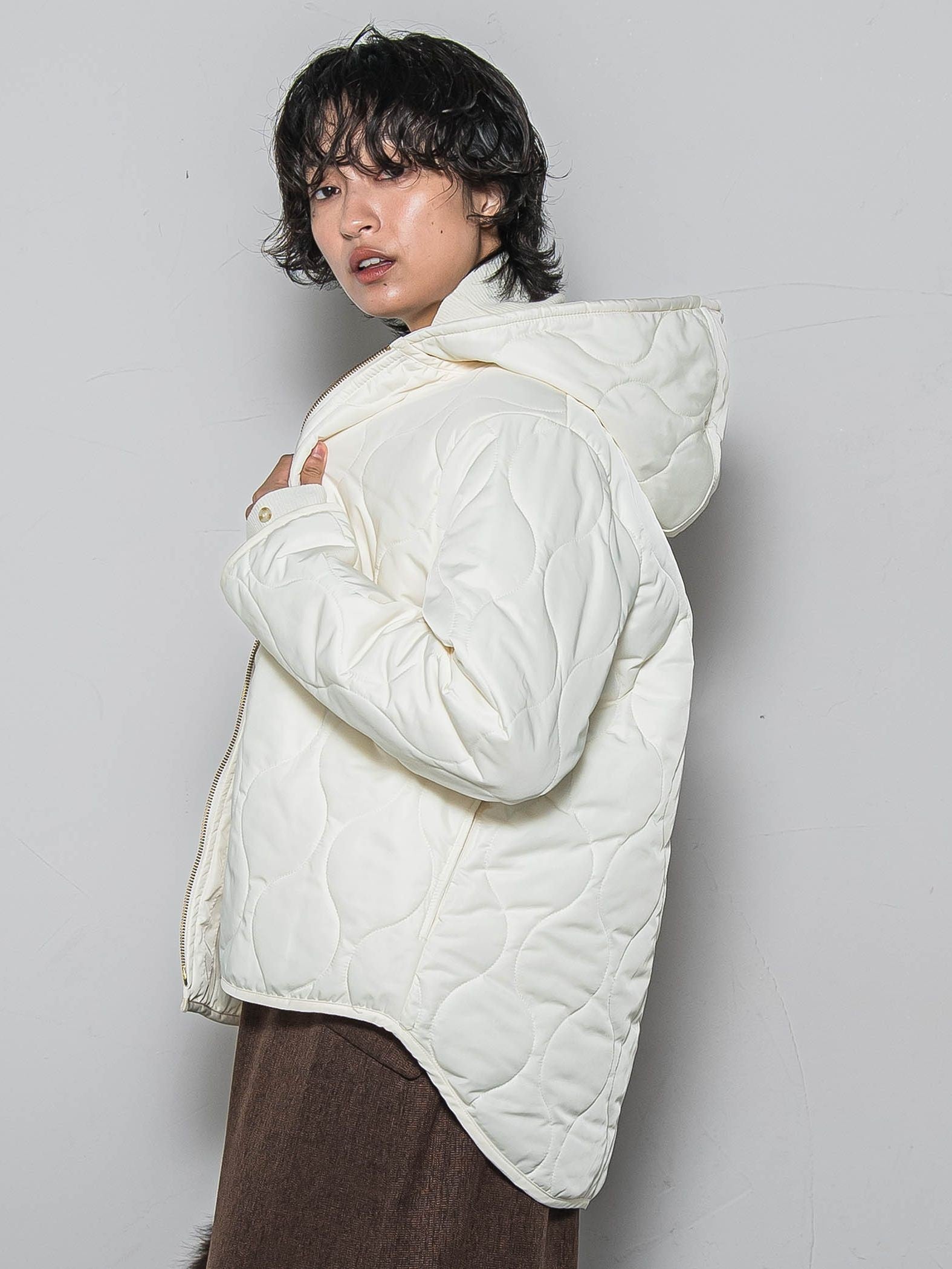 【WEB限定】4WAYキルティング×ボアブルゾン≪手洗い可能≫